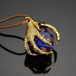 Dragon Claw Necklace with D20 - Gold