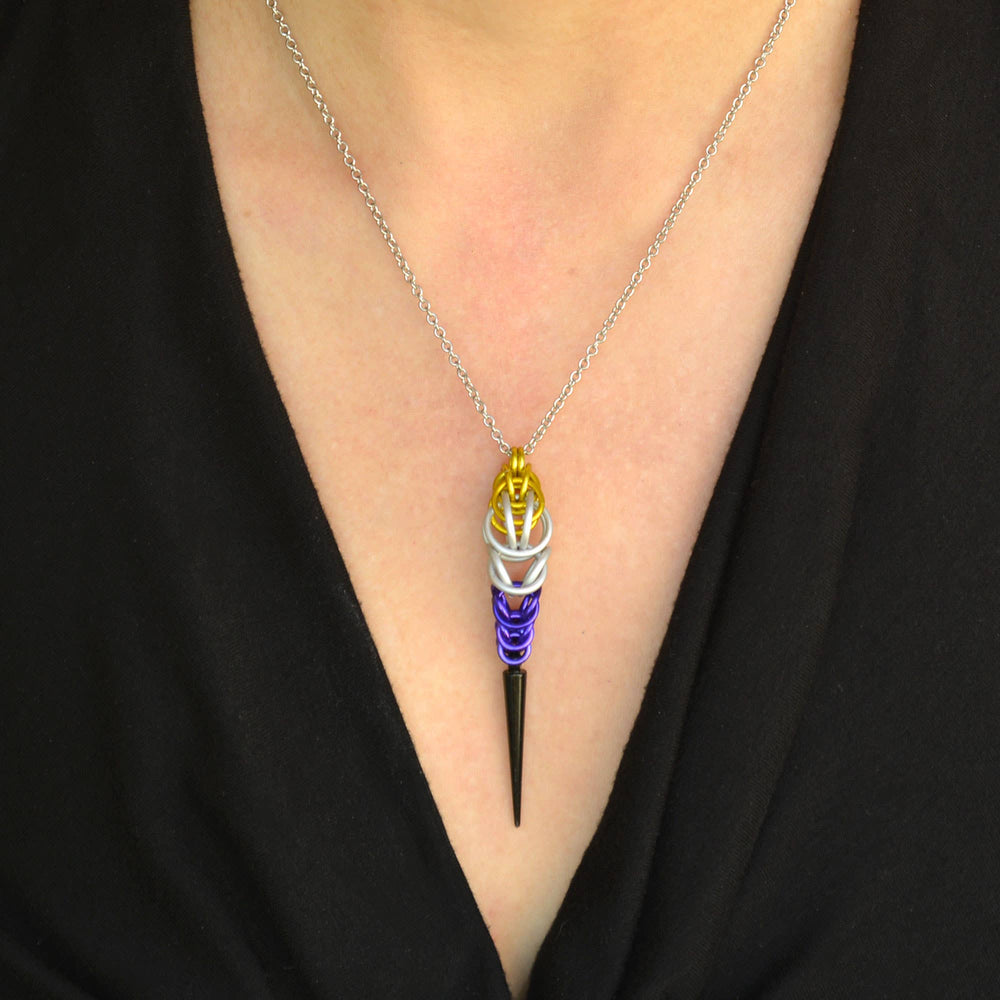 Pridemaille Spike Pendant - Nonbinary