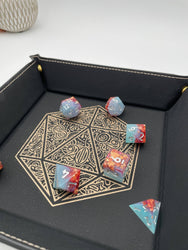 Vegan Leather Dice Tray - Gilded D20