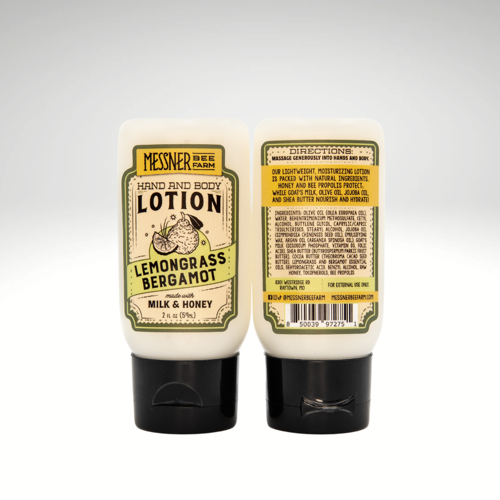 Honey Lotion - Lemongrass Bergamot (2oz. Travel)