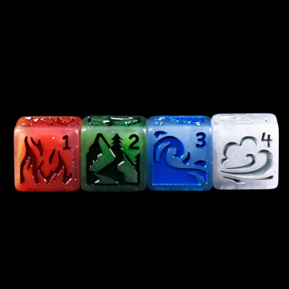 King of Crits D6 Set - Forces of Nature (4-Piece)