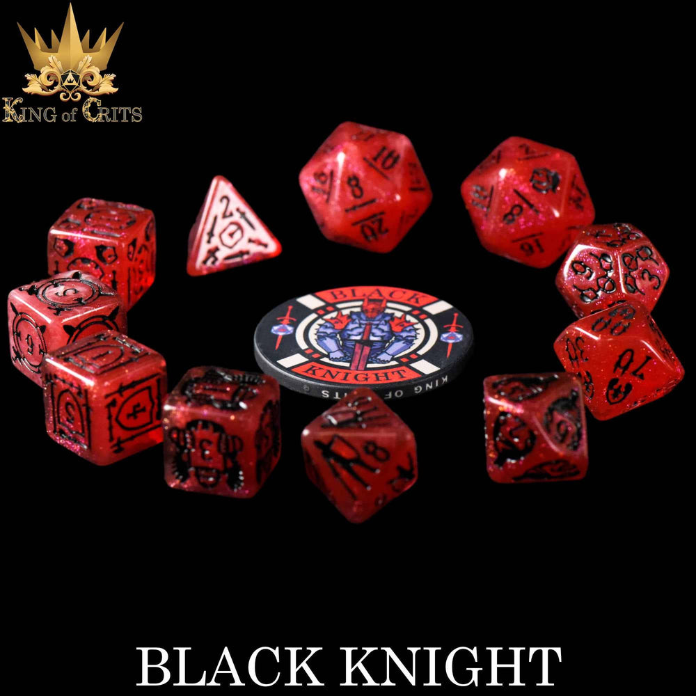 King of Crits Dice Set - Black Knight (11-Piece)
