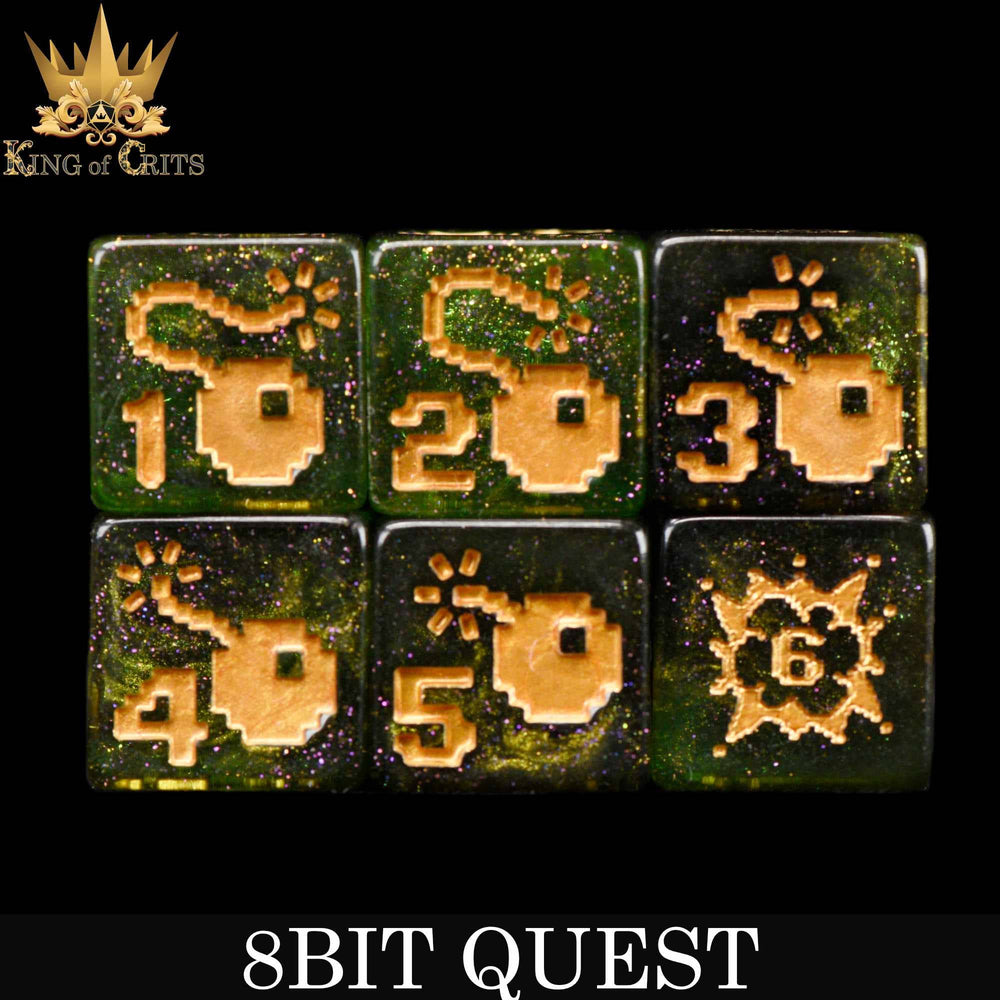 King of Crits Dice Set - 8BIT Quest (11-Piece)