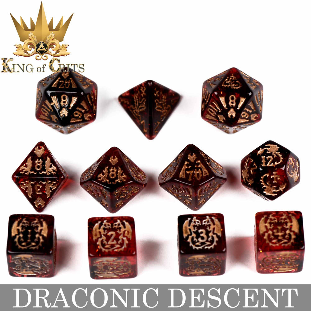 King of Crits Dice Set - Draconic Descent (11-Piece)