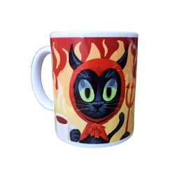 At Least the Hell is Fresh 12oz Devil Cat Coffee Mug