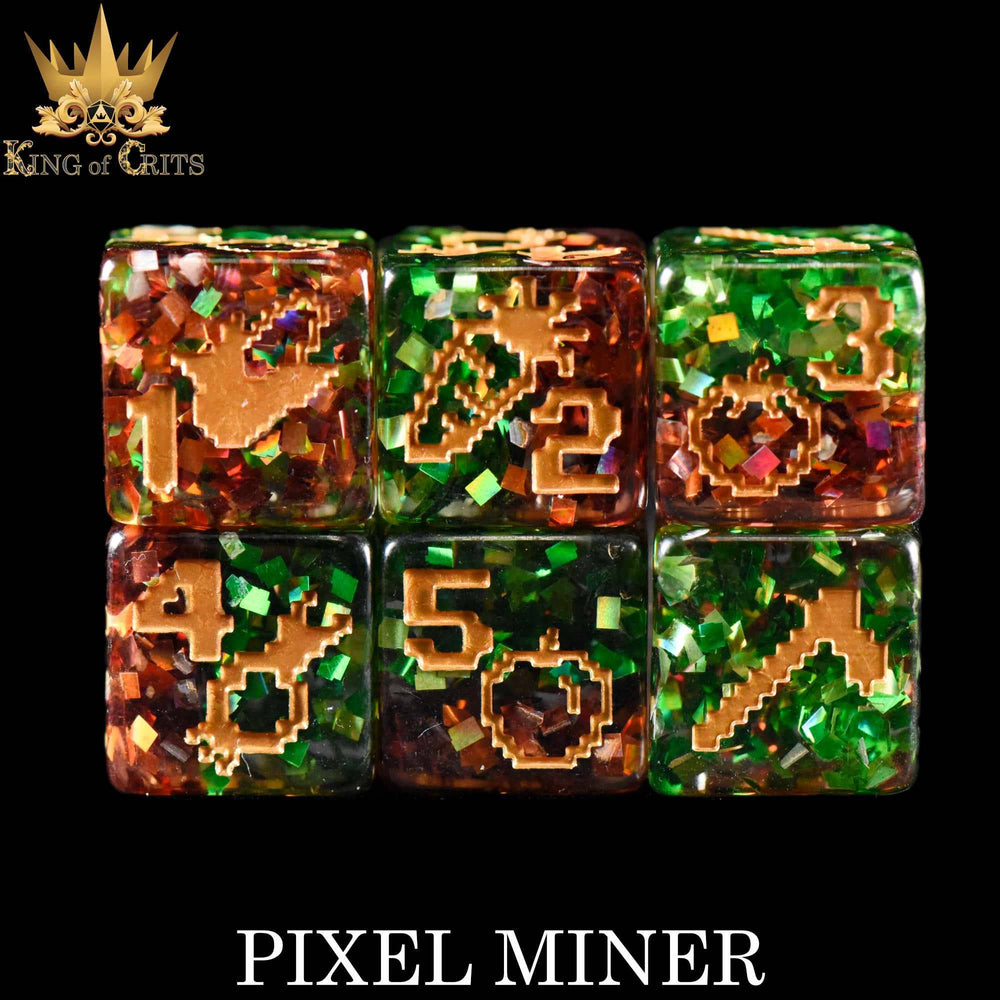 King of Crits Dice Set - Pixel Miner (11-Piece)