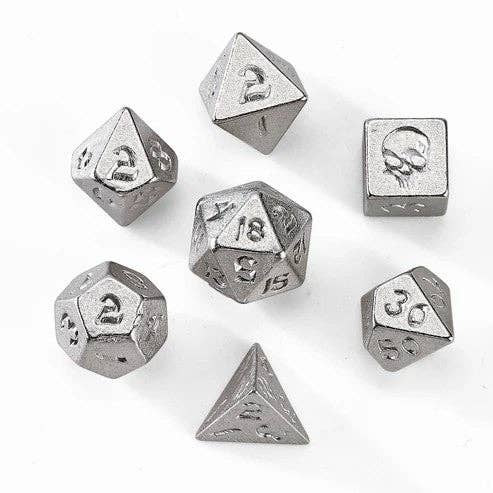 Mini Metal RPG Dice Set - Unseelie Bottle (Silver)