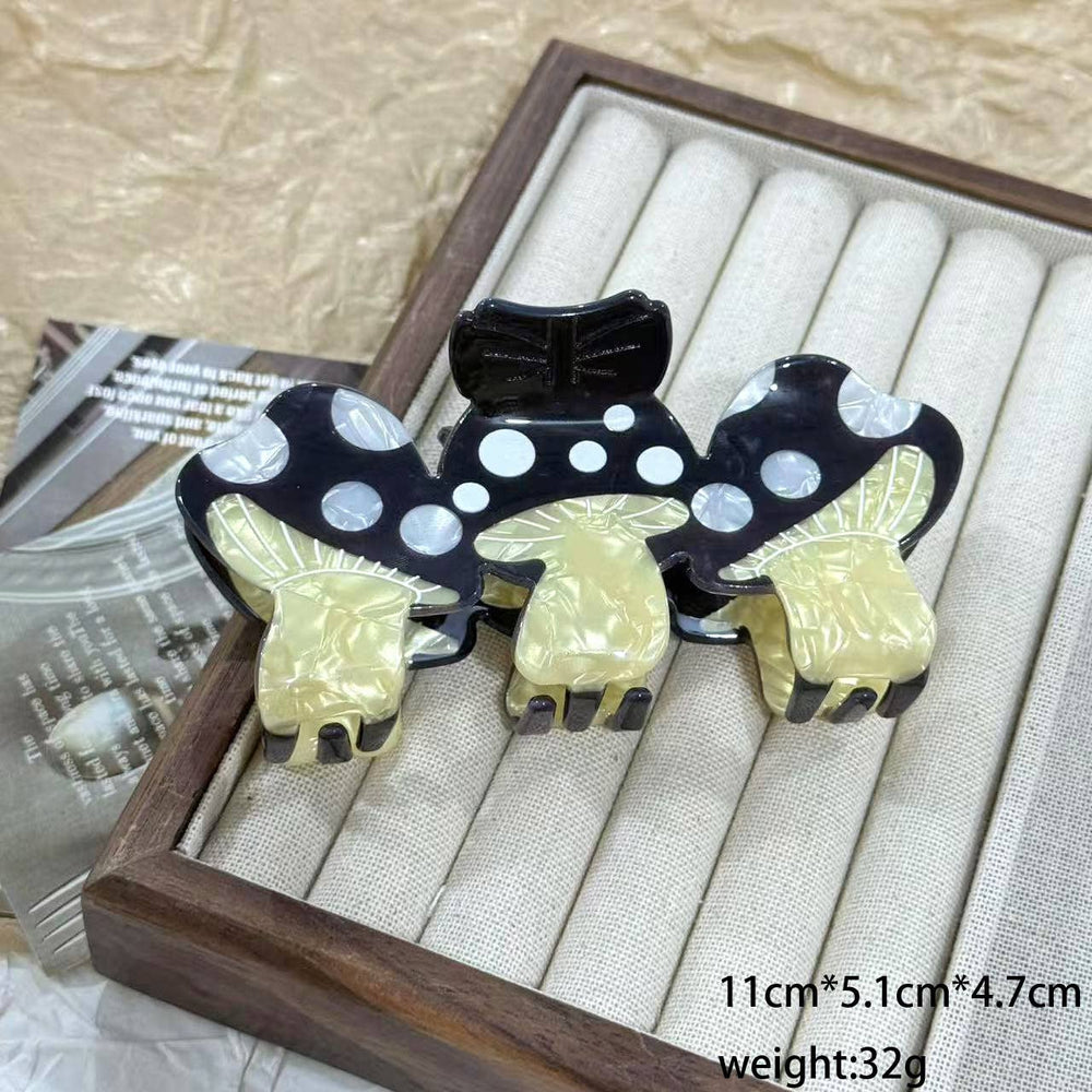 Hair Clip - Colorful Triple Mushroom