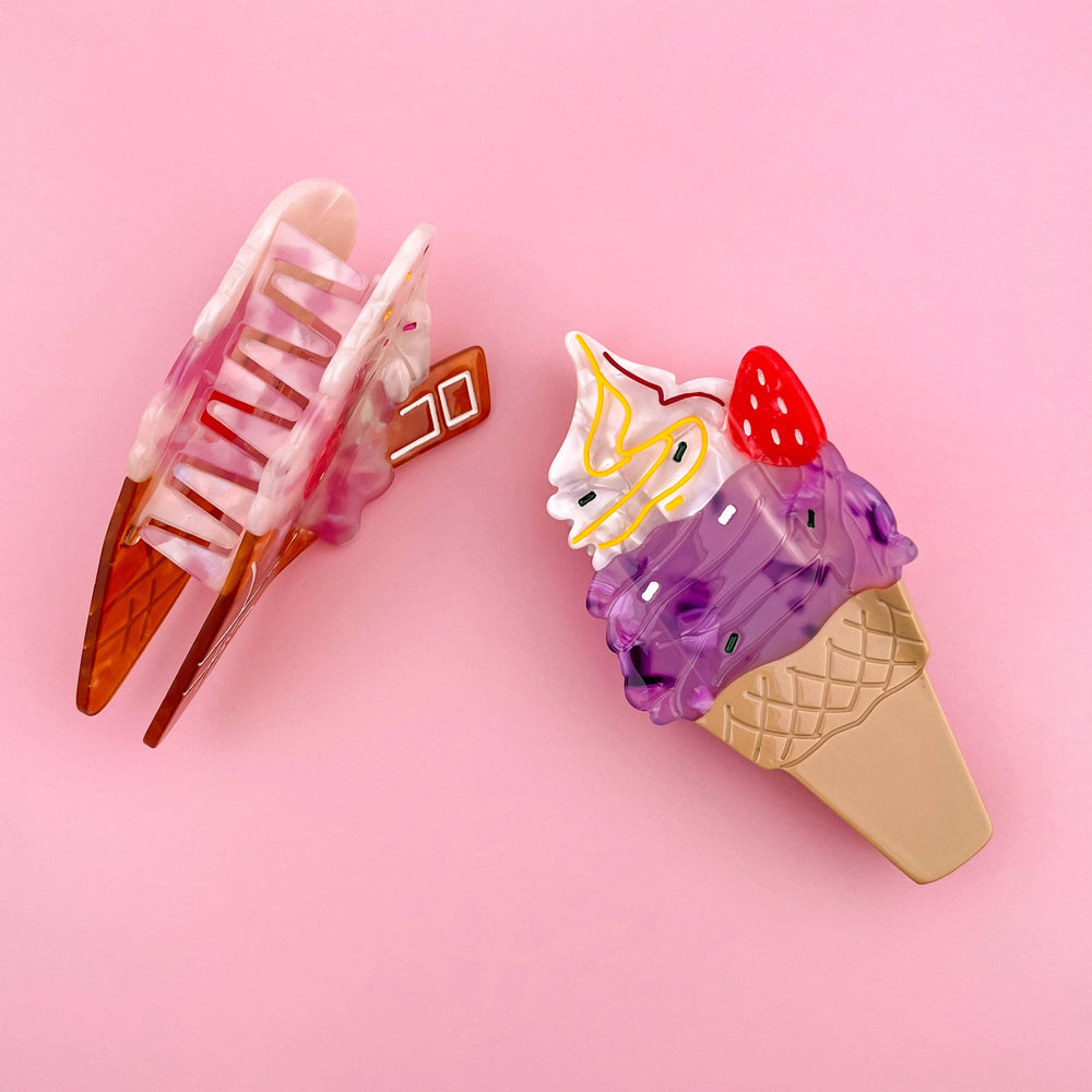 Hair Clip - Cherry Ice Cream