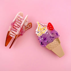 Hair Clip - Cherry Ice Cream