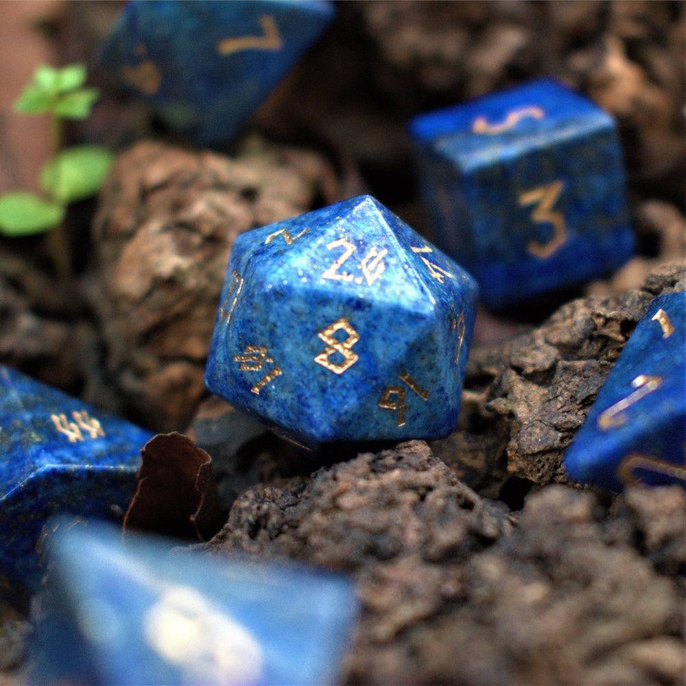 RPG Stone Dice Set - Lapis Lazuli