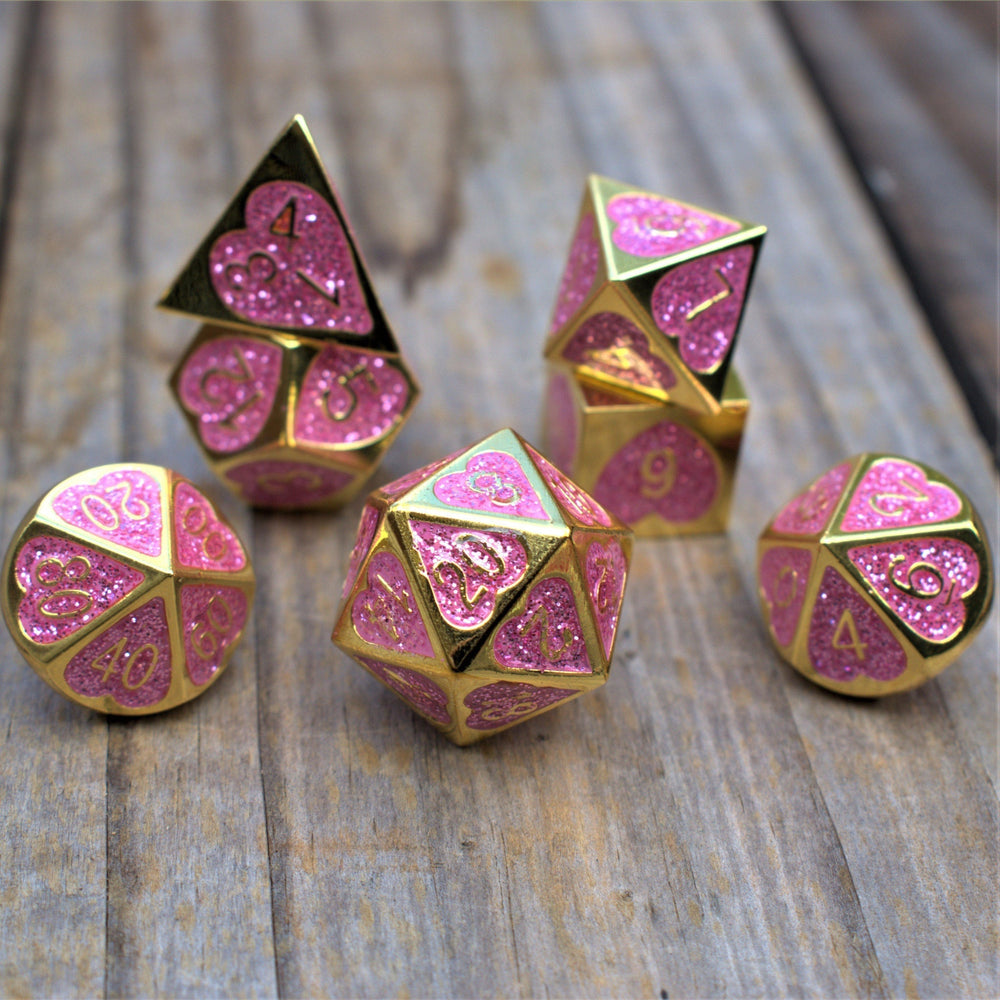 RPG Metal Dice Set - Maiden Lillian's Heart