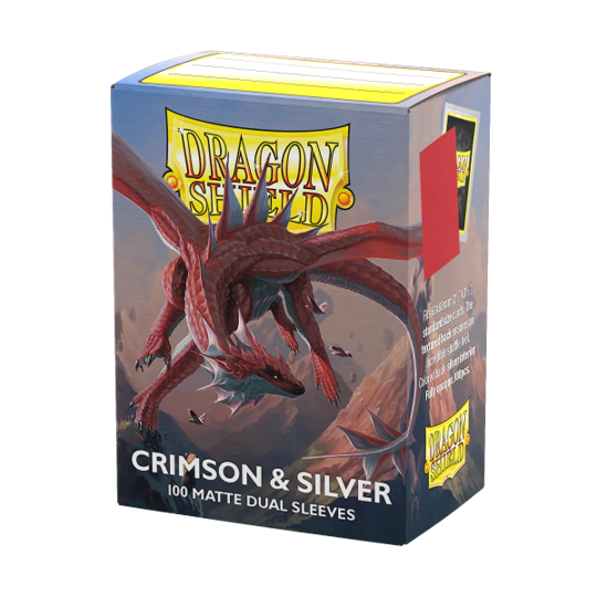 Dragon Shield Sleeves - Matte Dual Crimson & Silver