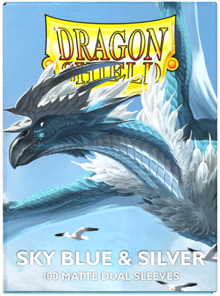 Dragon Shield Sleeves - Matte Dual Sky Blue & Silver