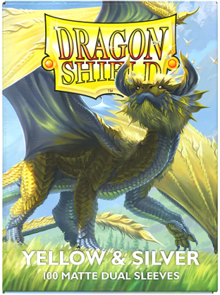 Dragon Shield Sleeves - Matte Dual Yellow & Silver
