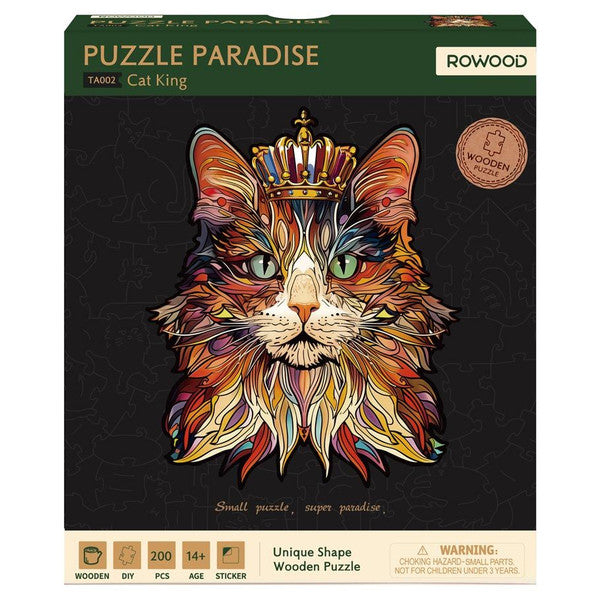 Wood Puzzle - Cat King (200 piece)
