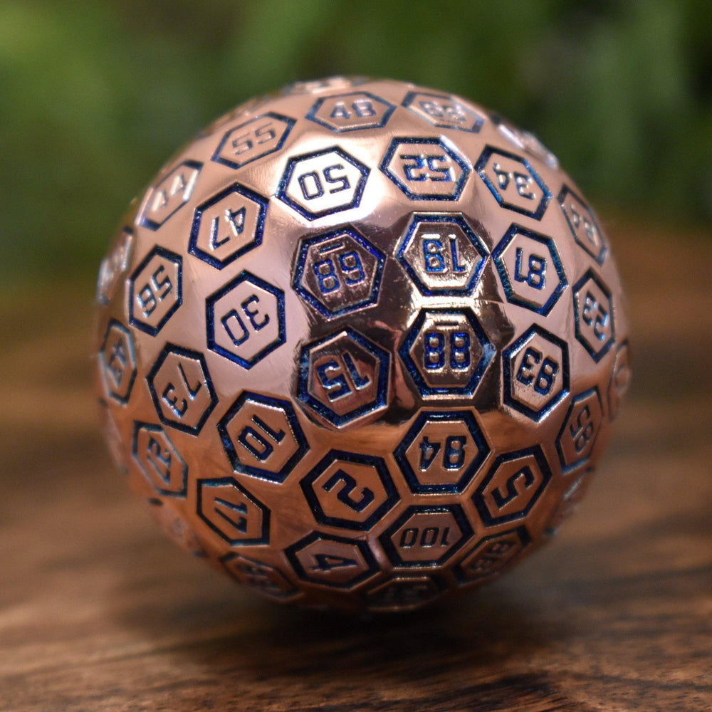 Metal D100 Orb - Aqua and Bronze