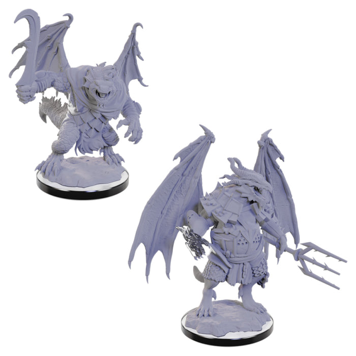 Dungeons & Dragons: Unpainted Miniatures - Draconian Mage & Foot Soldier (W22)