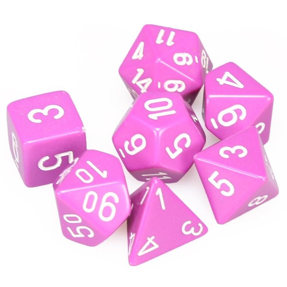 RPG Dice Set: Opaque Light Purple with White