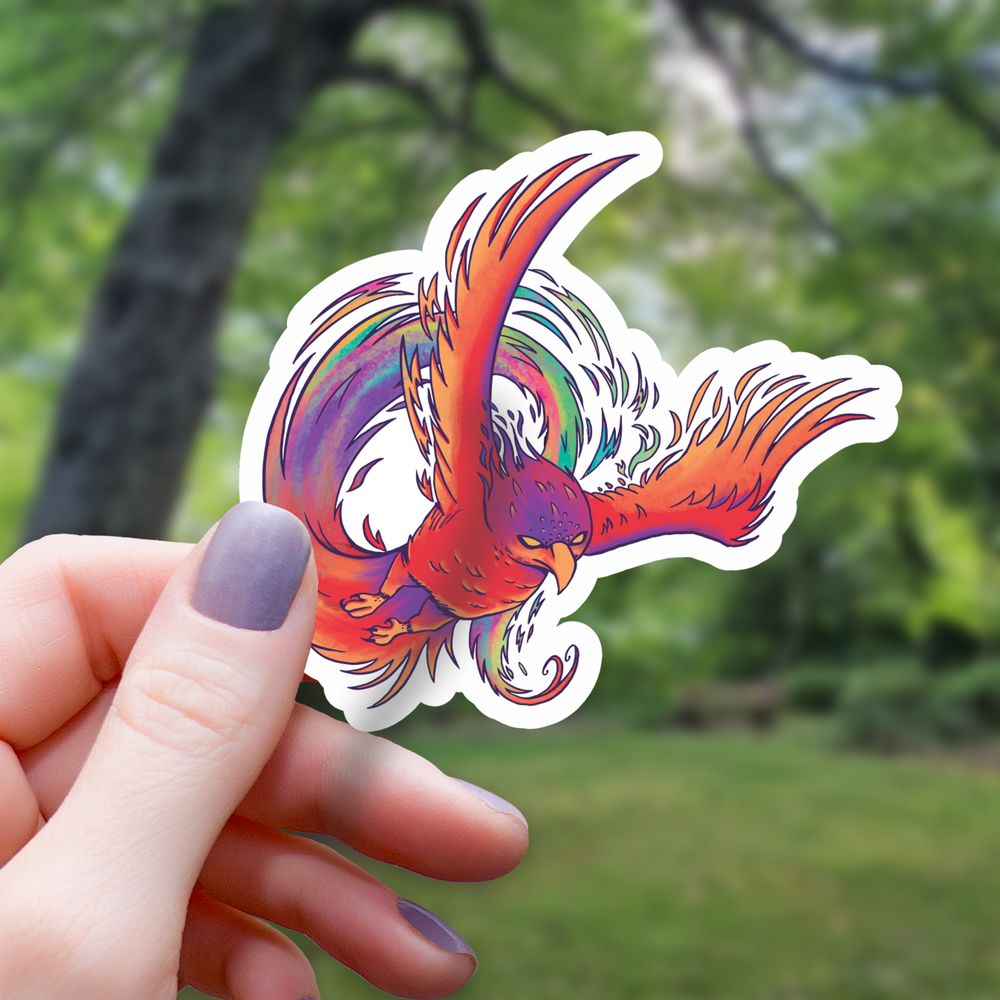 Vinyl Sticker - Phoenix Rainbow Bird