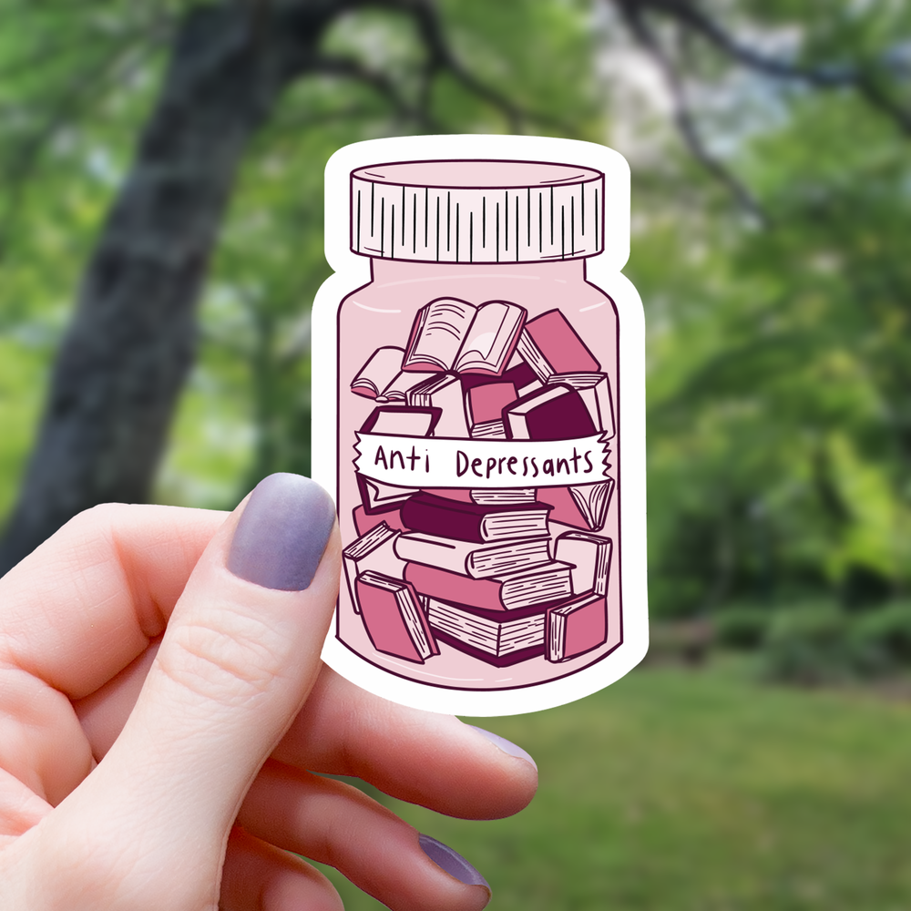 Vinyl Sticker - Books Anti-Depressants Read