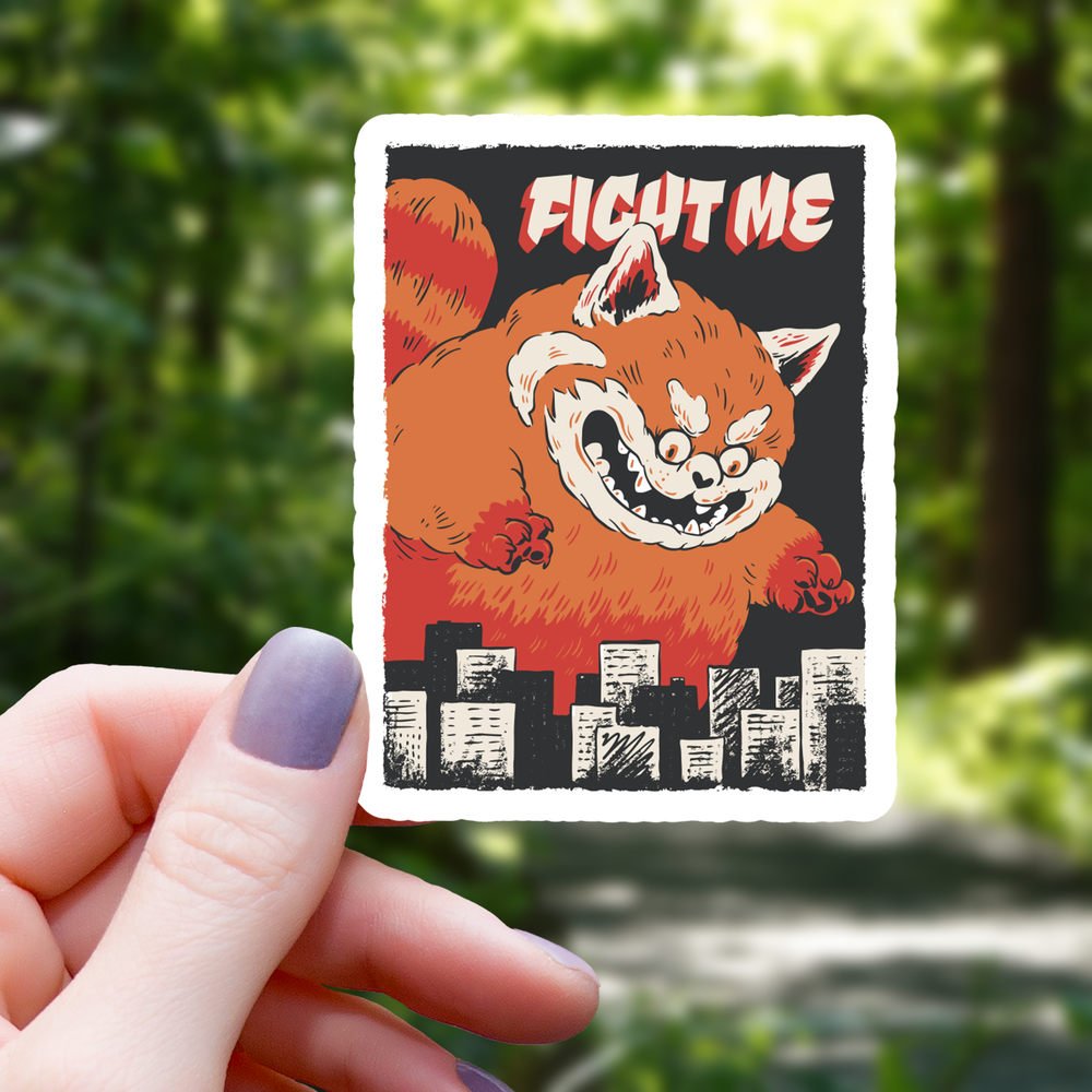 Vinyl Sticker - Fight Me Red Panda Monster