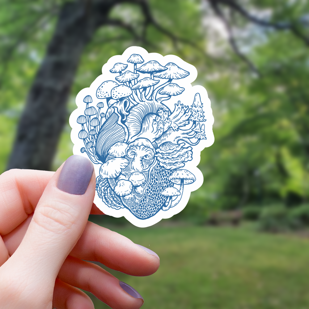 Vinyl Sticker - Fungi Heart Mushroom