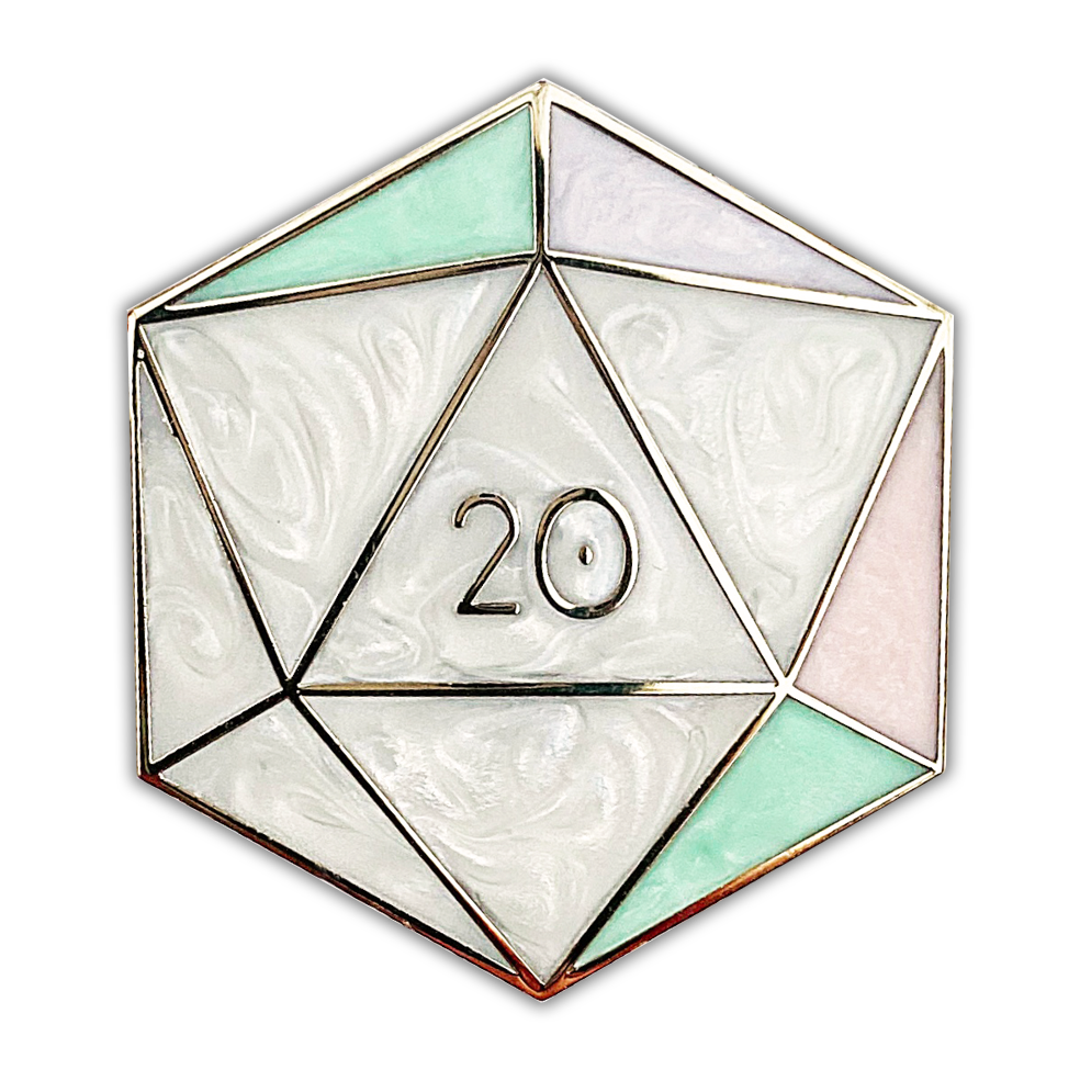 Birthstone D20 Pin - October (Opal)