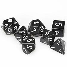 RPG Dice Set: Opaque Black with White