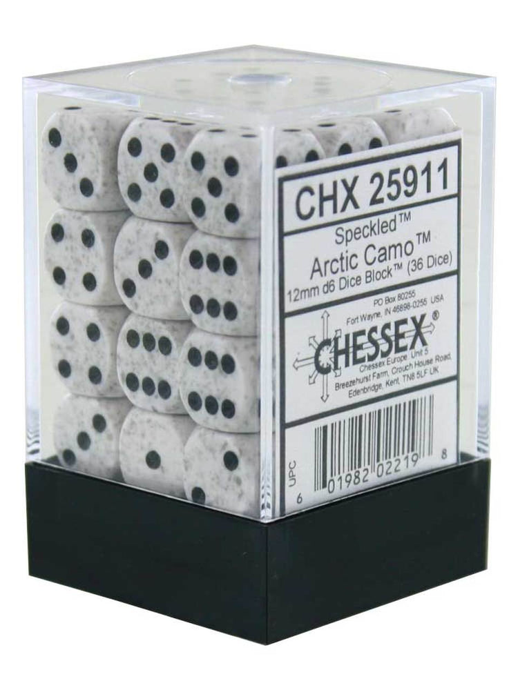 D6 Dice Block: Speckled Artic - 12mm (36)