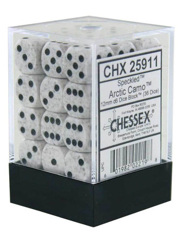 D6 Dice Block: Speckled Artic - 12mm (36)