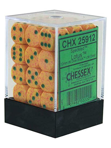 D6 Dice Block: Speckled Lotus - 12mm (36)