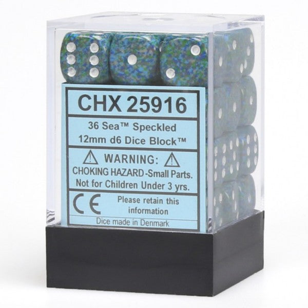 D6 Dice Block: Speckled Sea - 12mm (36)