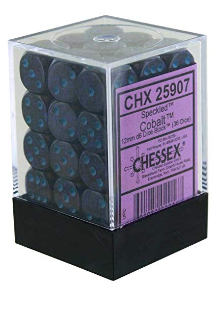 D6 Dice Block: Speckled Golden Cobalt - 12mm (36)
