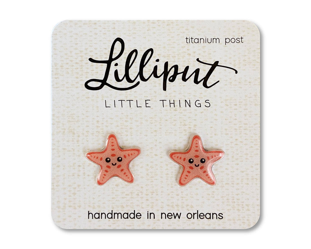 Starfish Earrings - Coral
