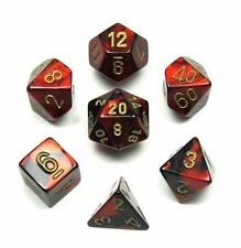 RPG Dice Set: Gemini Black Red with Gold