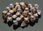 D6 Dice Block: Gemini Copper Steel with White - 12mm (36)