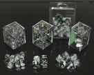 D6 Dice Block: Gemini Black Gray with Green - 12mm (36)