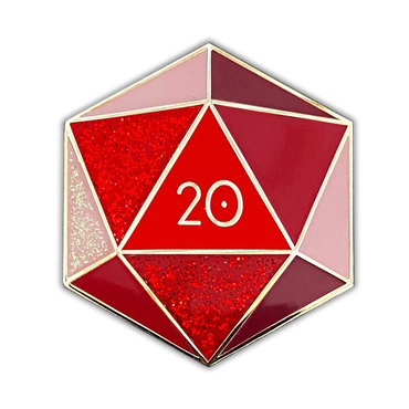 Birthstone D20 Pin - January (Garnet)
