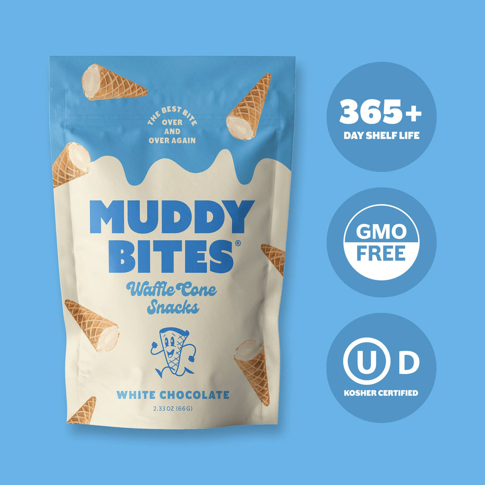 Muddy Bites - White Chocolate Waffle Cone Snacks