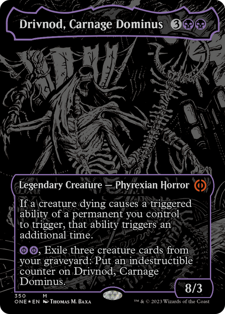 mtg oil cards Drivnod, Carnage Dominus (Oil Slick Raised Foil) [Phyrexia: All Will B