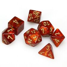 RPG Dice Set: Scarab Scarlet with Gold