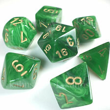 RPG Dice Set: Vortex Green with Gold