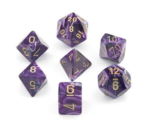 RPG Dice Set: Vortex Purple with Gold