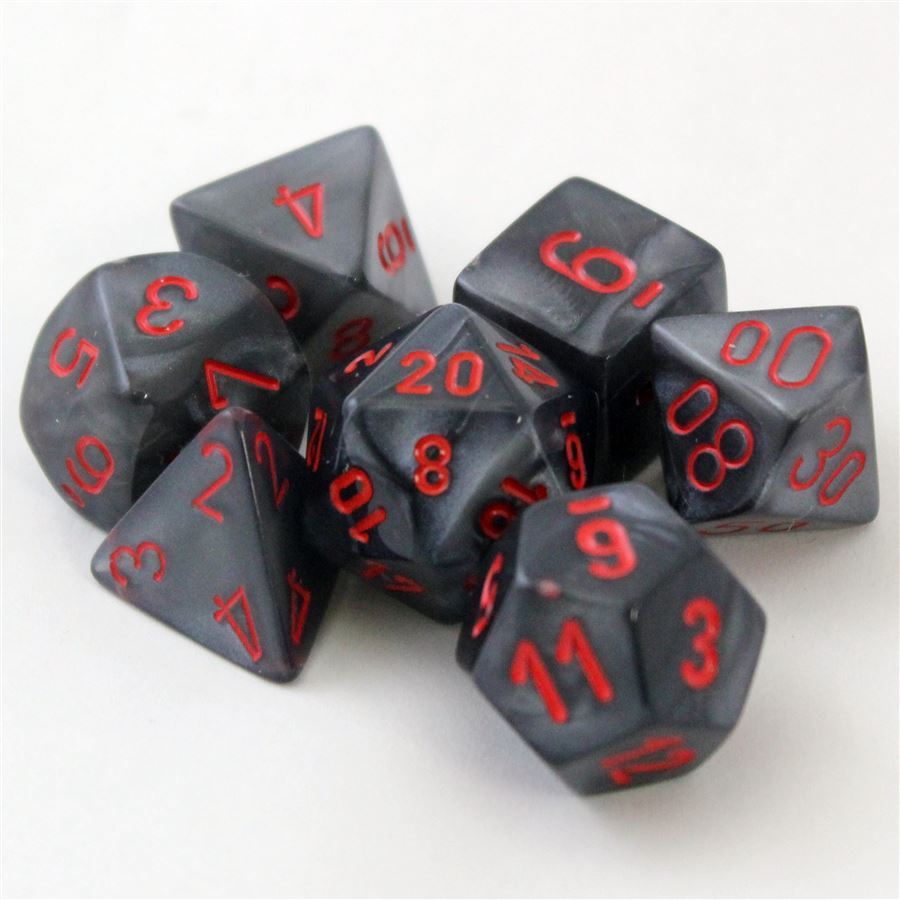 RPG Dice Set: Velvet Black with Red