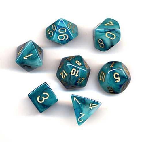 RPG Dice Set: Phantom Teal with Gold