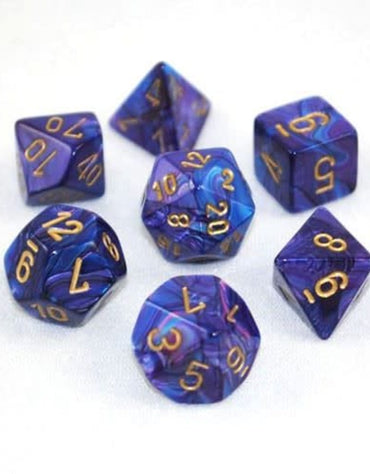 RPG Dice Set: Lustrous Purple with Gold