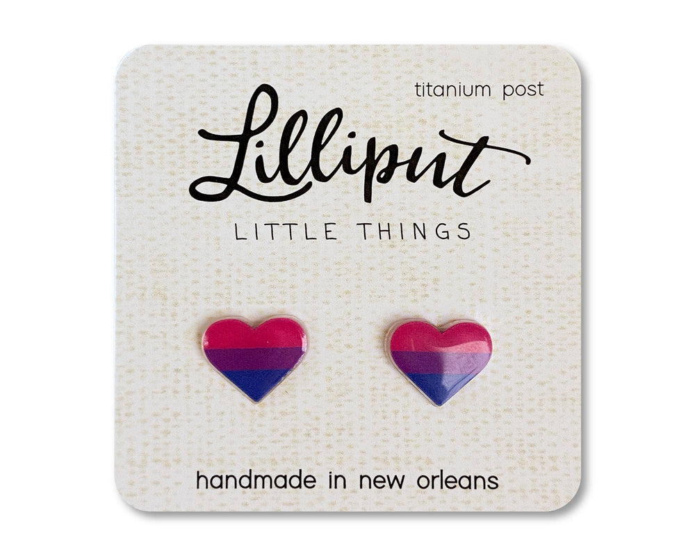 Pride Earrings - Bi Heart