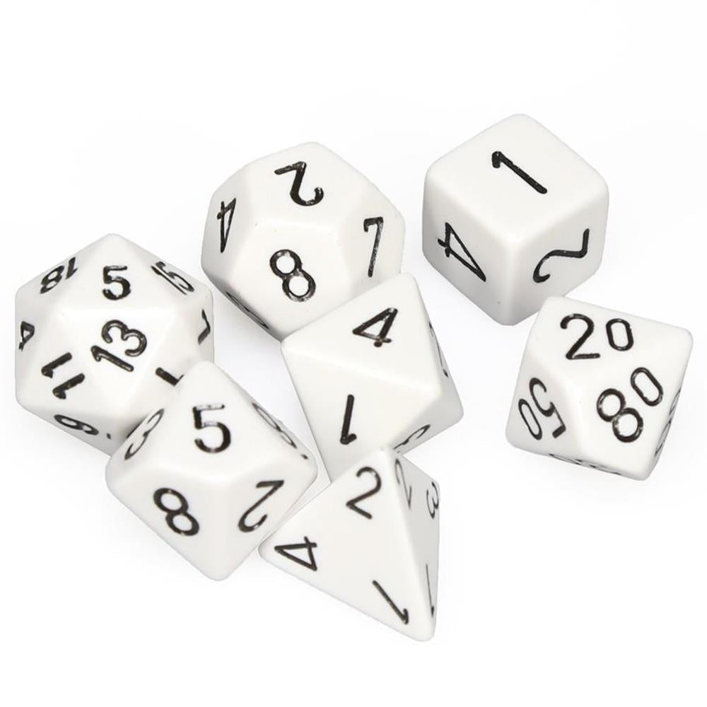 RPG Dice Set: Opaque White with Black