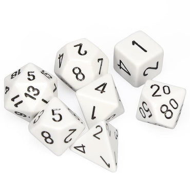 RPG Dice Set: Opaque White with Black